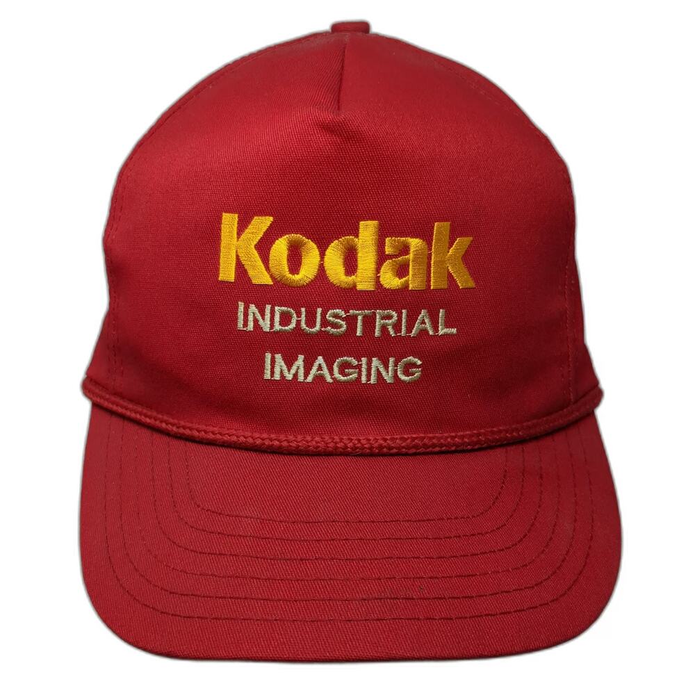 Paramount Apparel 5 Panel Red Hat One Size Kodak Industrial Imaging Rope Strap